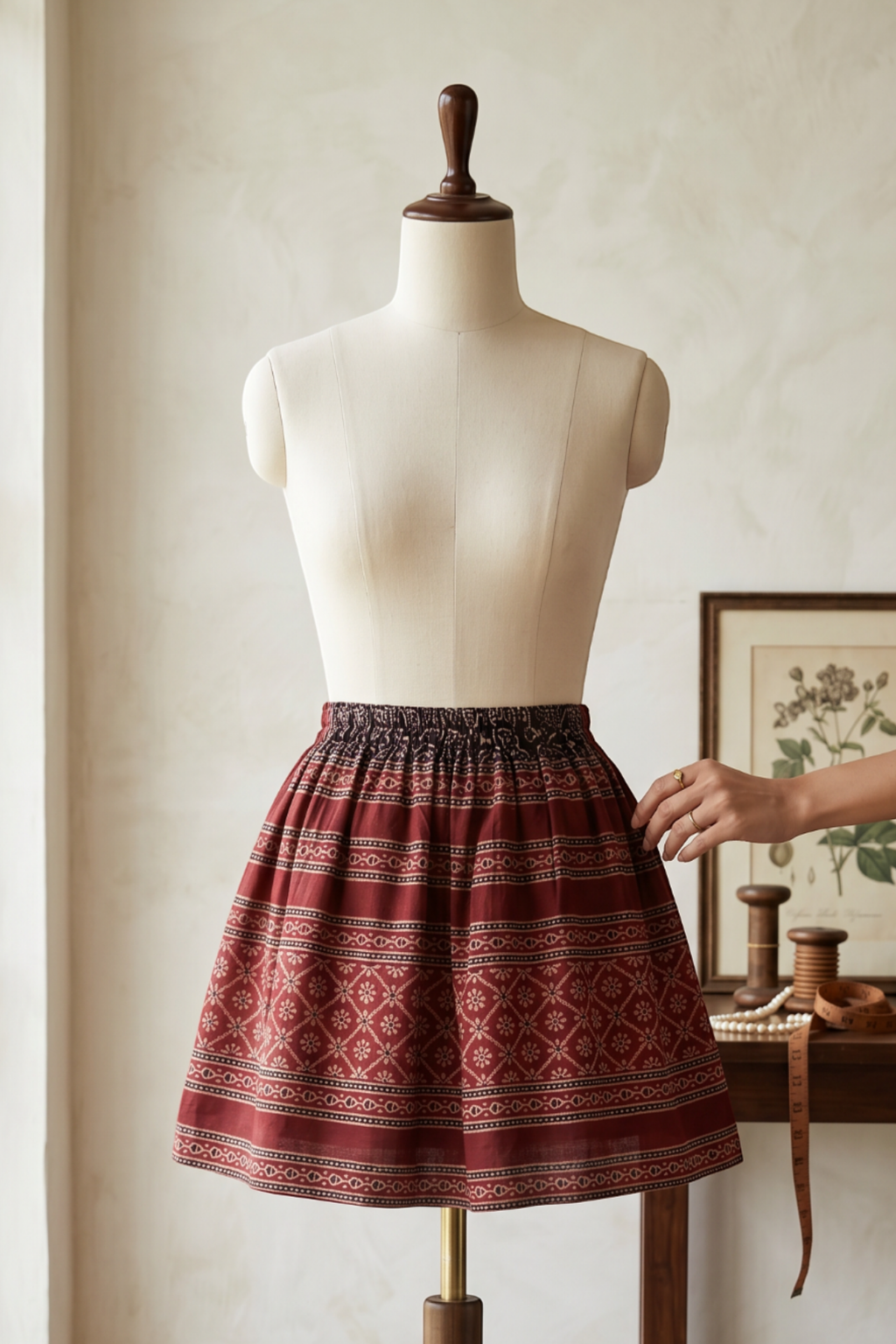 Ajrak Design Skirt