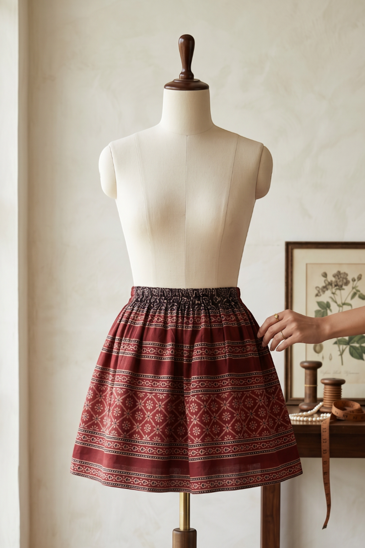 Ajrak Design Skirt